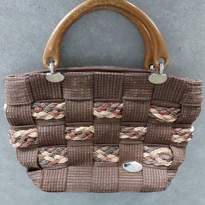 🍂 CREAZIONI ALMA Italian Woven Handbag - Brown - Medium